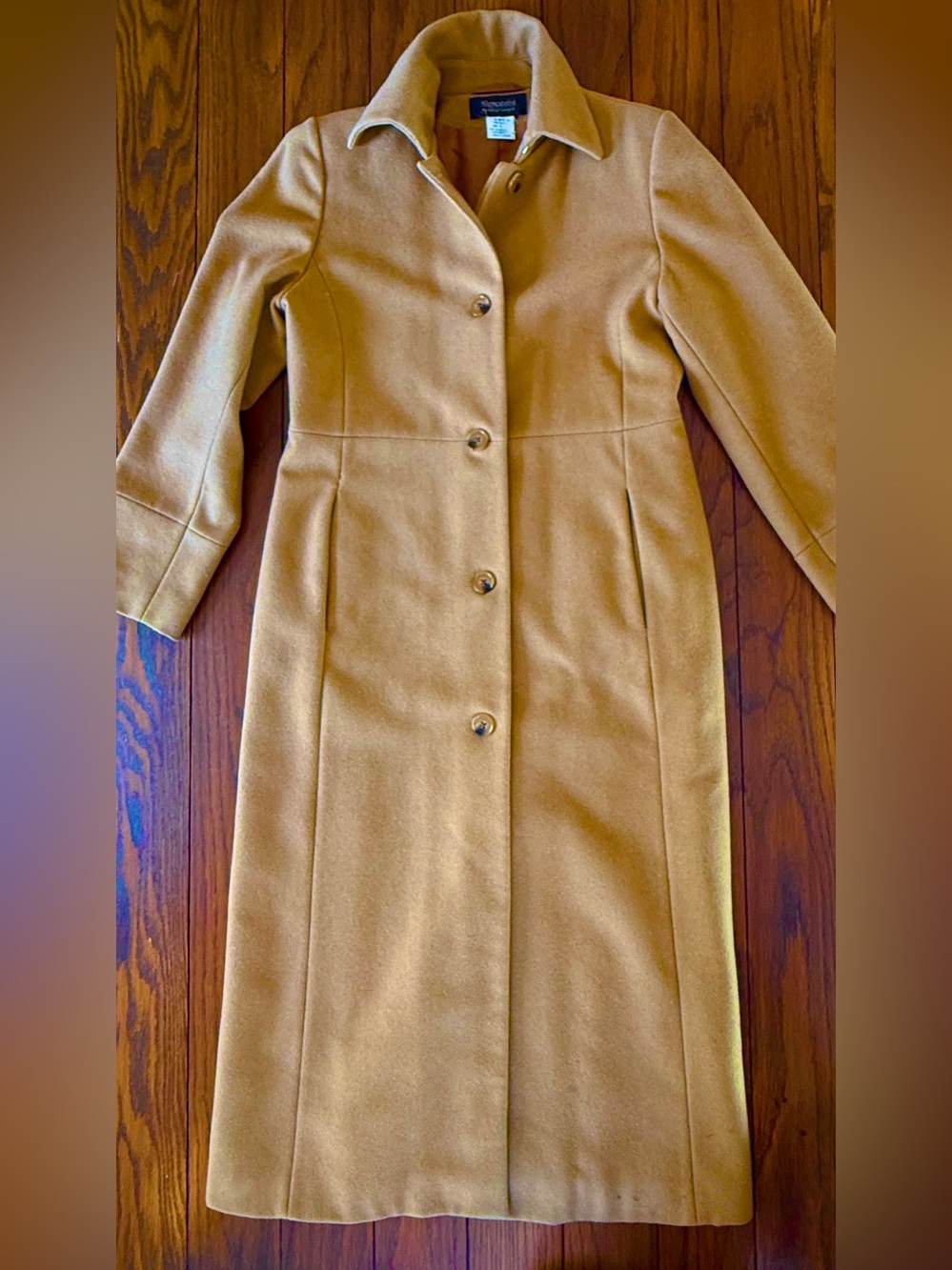 Vintage Harvé Benard 100% Wool Camel True Maxi Coat Size 8